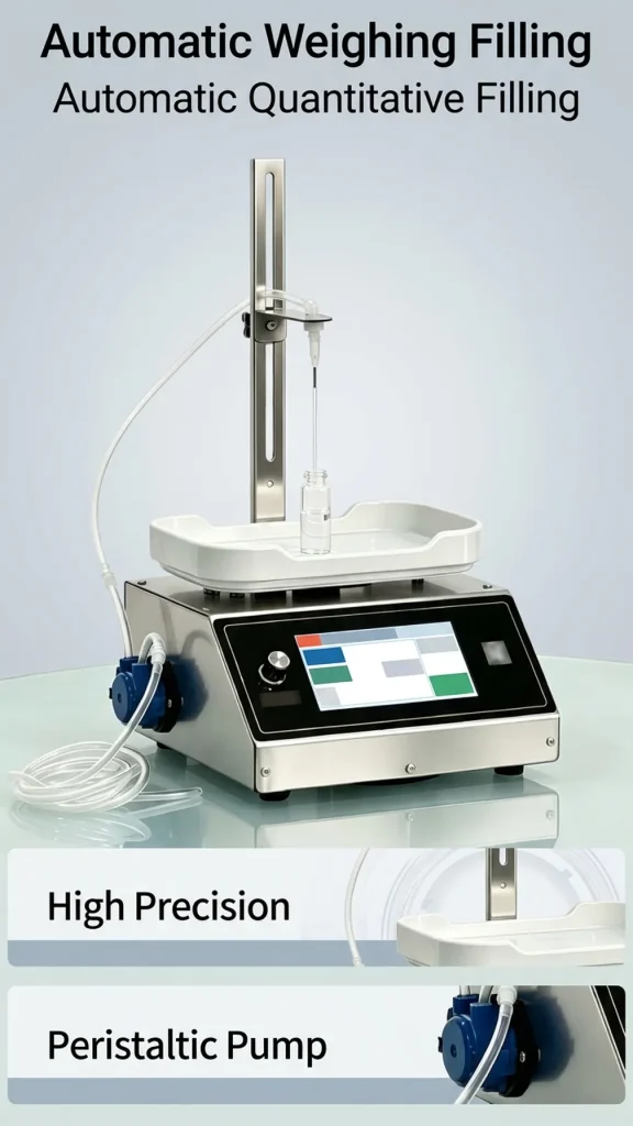 CSY-M90 Desktop Touchscreen Version Automatic Weighing Quantitative Liquid Filling Machine for Small Workspaces - Detail image 1