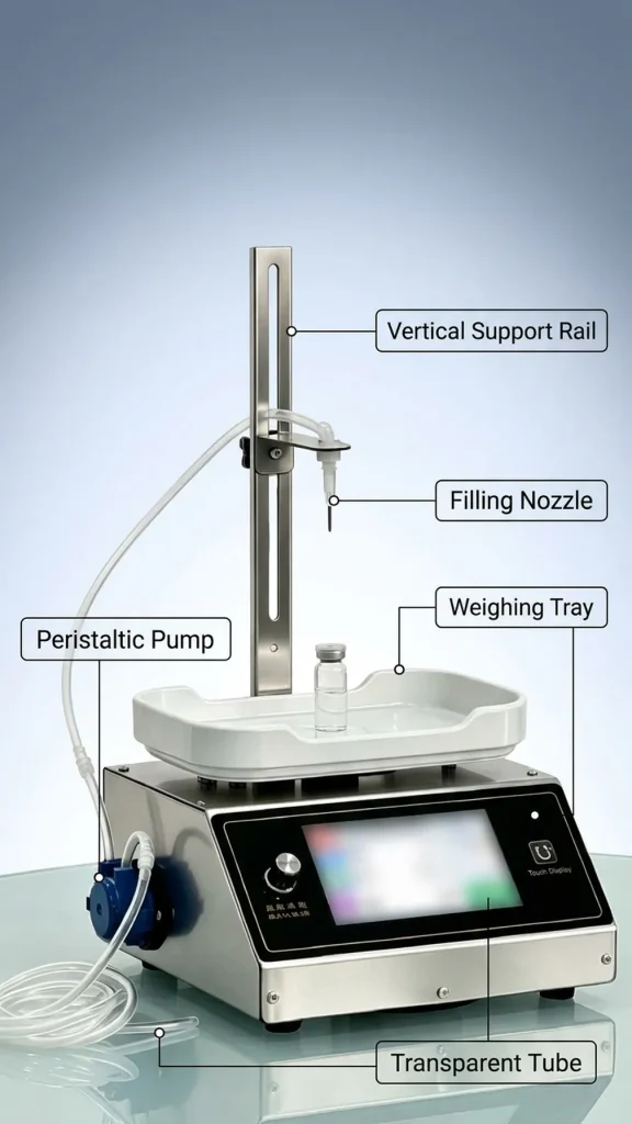 CSY-M90 Desktop Touchscreen Version Automatic Weighing Quantitative Liquid Filling Machine for Small Workspaces - Detail image 3