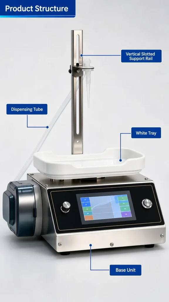CSY1200 Desktop Semi-Automatic Peristaltic Pump Liquid Filling Machine 100g Filling Range 0.2g Accuracy Touch Screen - Detail image 3