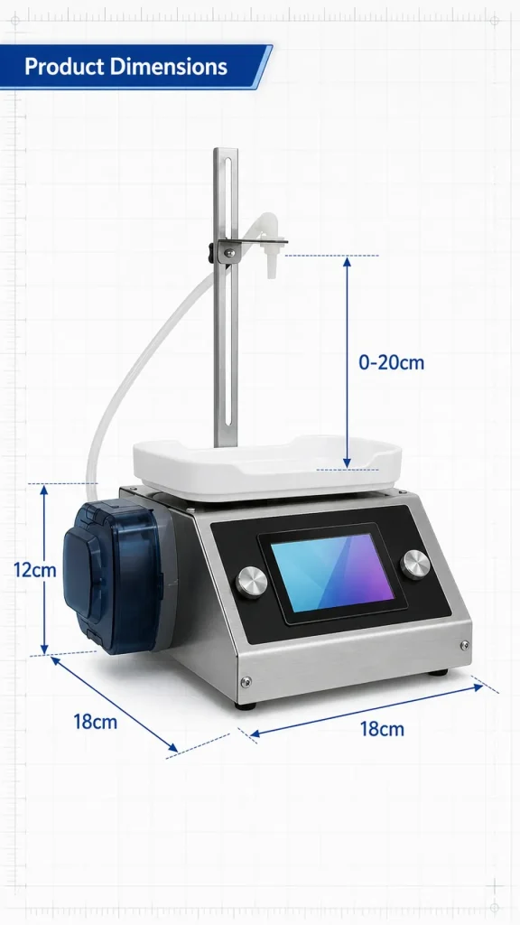 CSY1200 Desktop Semi-Automatic Peristaltic Pump Liquid Filling Machine 100g Filling Range 0.2g Accuracy Touch Screen - Detail image 6