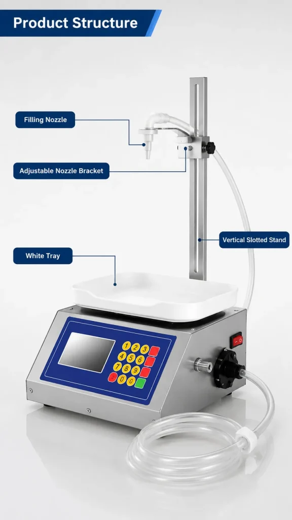 CSY3200 Small Weighing Type Quantitative Liquid Dispense Canned Sesame Paste Edible Oil Glue Viscous Volumetric Filling Machine - Detail image 3