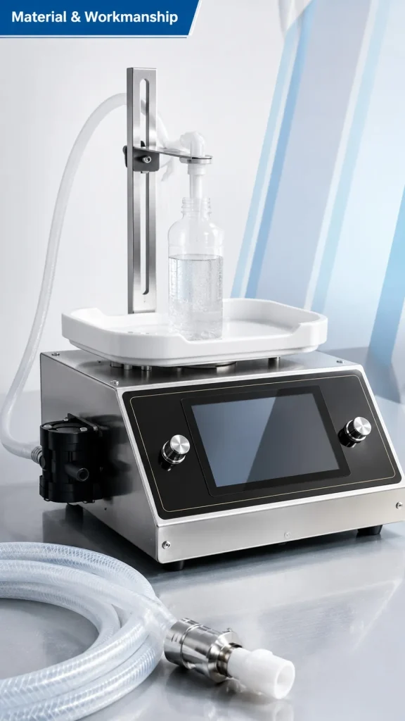 CSY3200 Semi Auto Liquid Filling Machine Desktop Diaphragm Pump Filler 8g to 1000g Capacity for Beverage Sauce Vinegar Oil - Detail image 5