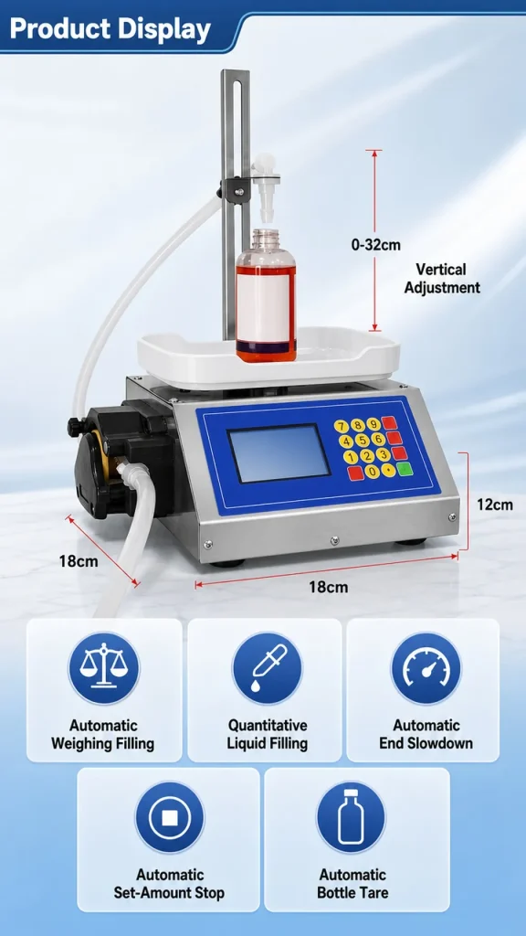 CSY 3500 Semi Auto Peristaltic Pump Liquid Filling Machine 10 to 500g Range for Glue Essence Oil and Chemical Solutions - Detail image 1