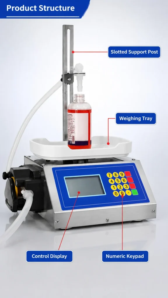 CSY 3500 Semi Auto Peristaltic Pump Liquid Filling Machine 10 to 500g Range for Glue Essence Oil and Chemical Solutions - Detail image 3