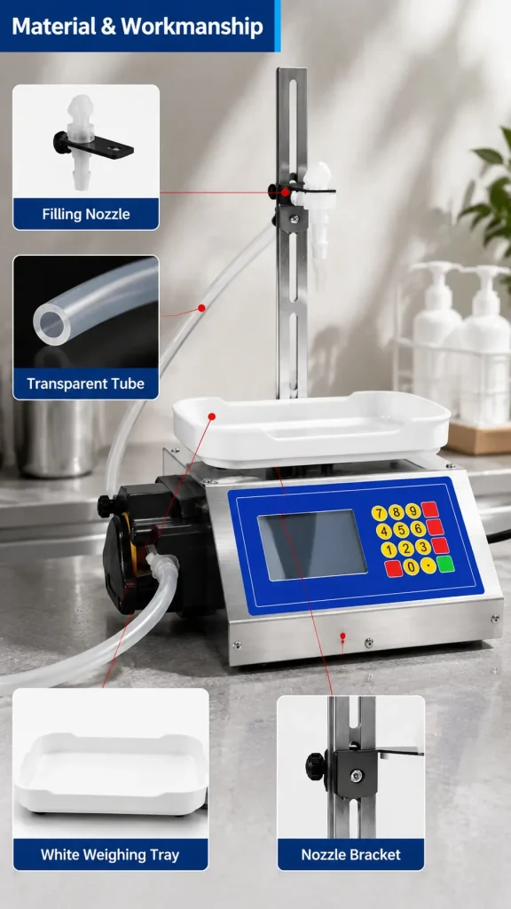 CSY 3500 Semi Auto Peristaltic Pump Liquid Filling Machine 10 to 500g Range for Glue Essence Oil and Chemical Solutions - Detail image 5