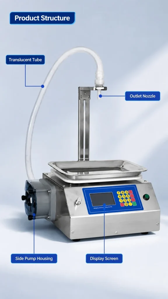 CSY 7500 Semi Auto Peristaltic Pump Liquid Filling Machine 10 to 5000g Range for Glue Essence Oil and Chemical Solutions - Detail image 3