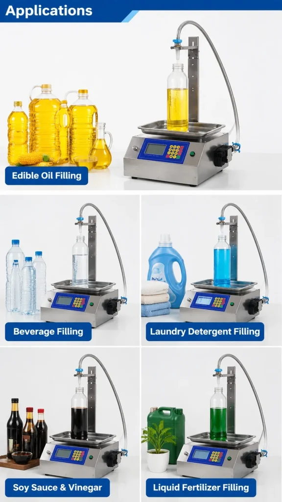 CSYL10 Small Weighing Type Quantitative Liquid Dispense Canned Sesame Paste Edible Oil Glue Viscous Volumetric Filling Machine - Detail image 4