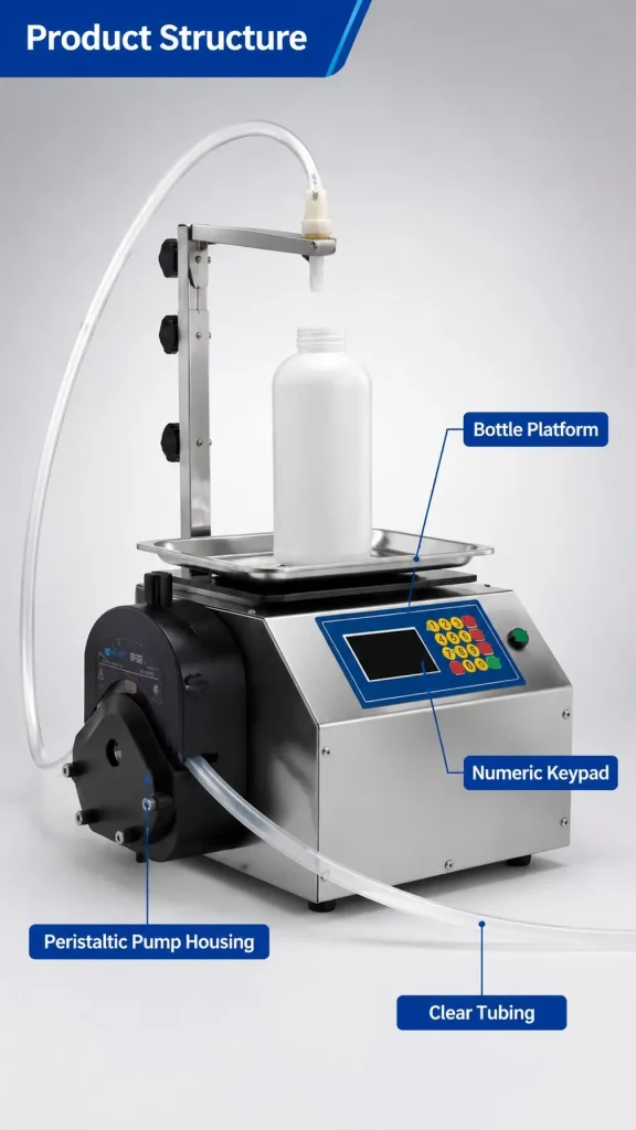 CSY-L13 TDesktop Semi-Automatic Liquid Filling Machine for Beverage Water Cosmetic & Oil with 10g-8kg Filling Range Plastic Cans - Detail image 3