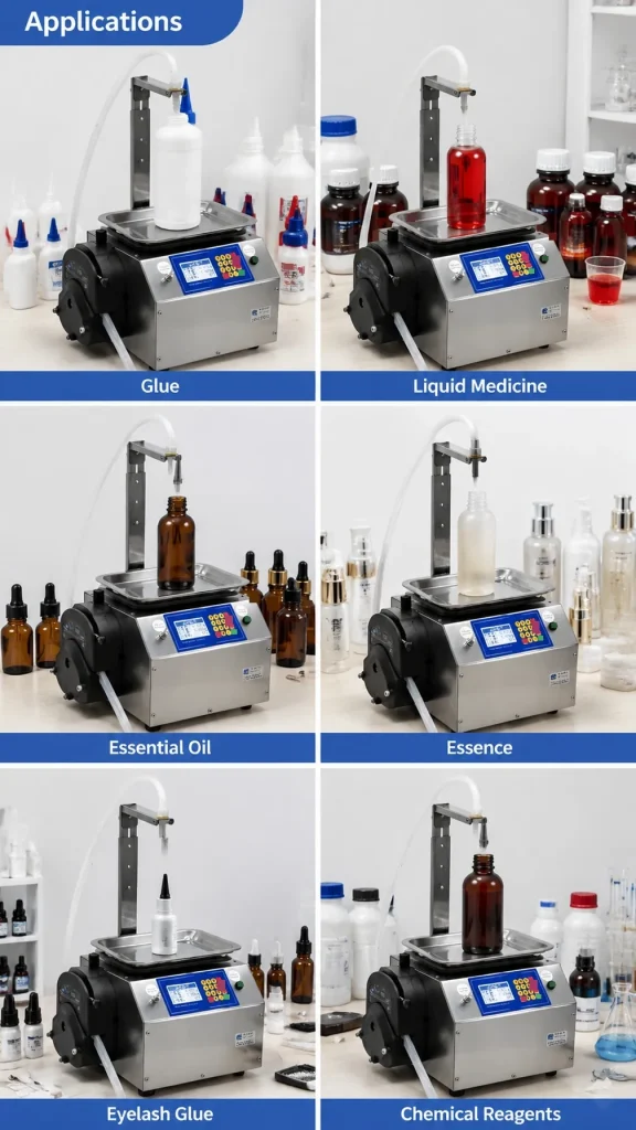 CSY-L13 TDesktop Semi-Automatic Liquid Filling Machine for Beverage Water Cosmetic & Oil with 10g-8kg Filling Range Plastic Cans - Detail image 4