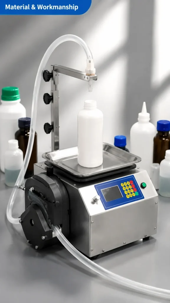 CSY-L13 TDesktop Semi-Automatic Liquid Filling Machine for Beverage Water Cosmetic & Oil with 10g-8kg Filling Range Plastic Cans - Detail image 5