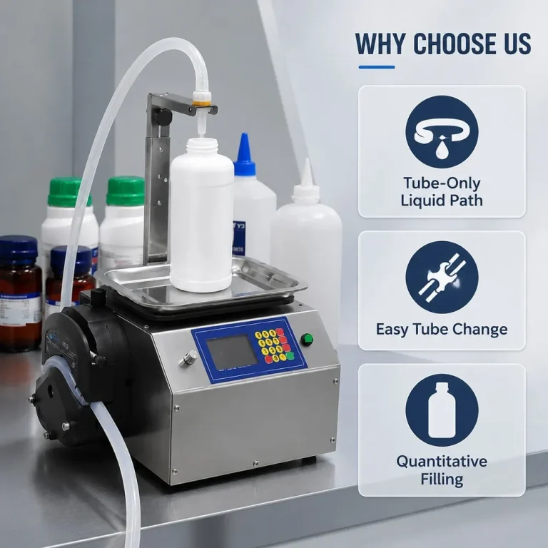 CSY-L13 TDesktop Semi-Automatic Liquid Filling Machine for Beverage Water Cosmetic & Oil with 10g-8kg Filling Range Plastic Cans - Main image 2