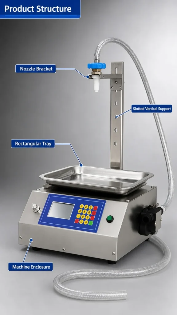 CSYL17 Small High Precision Semi-Automatic Volumetric Filling Machine for Canned Edible Oil Water Juice Viscous Liquids - Detail image 3