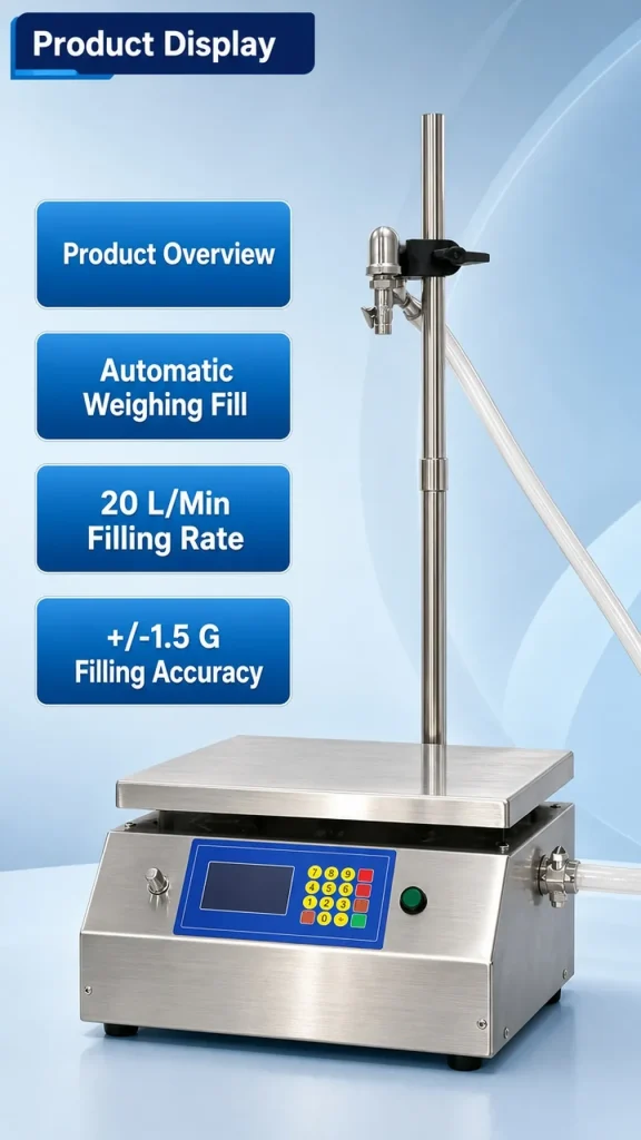 CSY-L20 High Precision Semi-Automatic Weighing Liquid Machine for Edible Oil Peanut Oil Rapeseed Oil Beverage Liquid Soap - Detail image 1