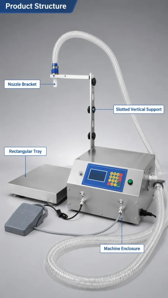 CSY-L36 Semi Auto Liquid Filling Machine Desktop Diaphragm Pump Filler 30g to 30kg Capacity for Beverage Sauce Vinegar Oil - Detail image 3