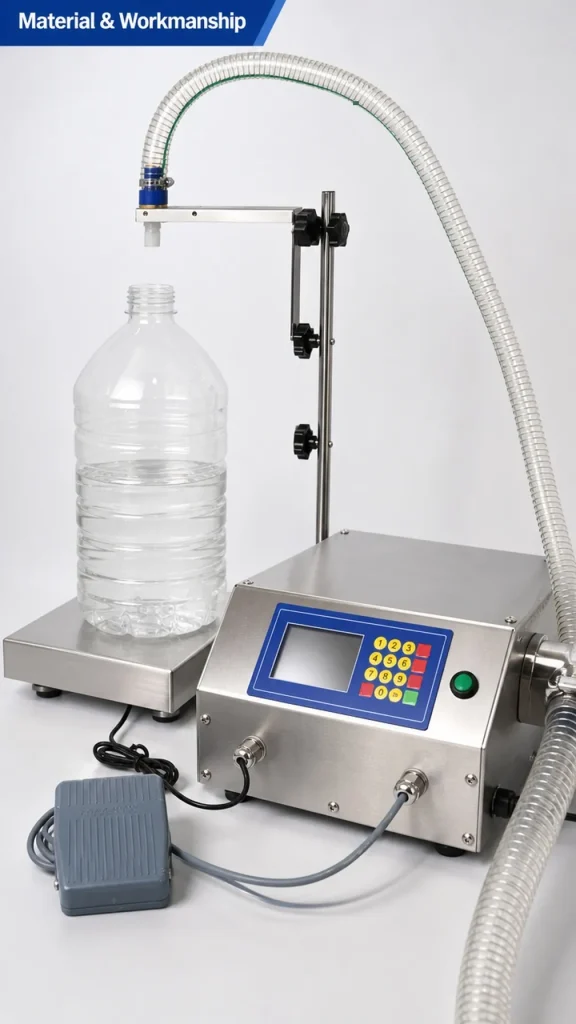 CSY-L36 Semi Auto Liquid Filling Machine Desktop Diaphragm Pump Filler 30g to 30kg Capacity for Beverage Sauce Vinegar Oil - Detail image 5