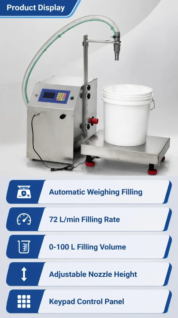CSYL72 High Precision Semi-Automatic Volumetric Machine for Canned Edible Oil Water Juice Viscous Liquids Small Weighing - Detail image 1