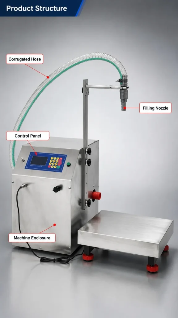 CSYL72 High Precision Semi-Automatic Volumetric Machine for Canned Edible Oil Water Juice Viscous Liquids Small Weighing - Detail image 3