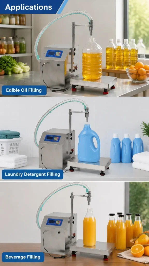 CSYL72 High Precision Semi-Automatic Volumetric Machine for Canned Edible Oil Water Juice Viscous Liquids Small Weighing - Detail image 4