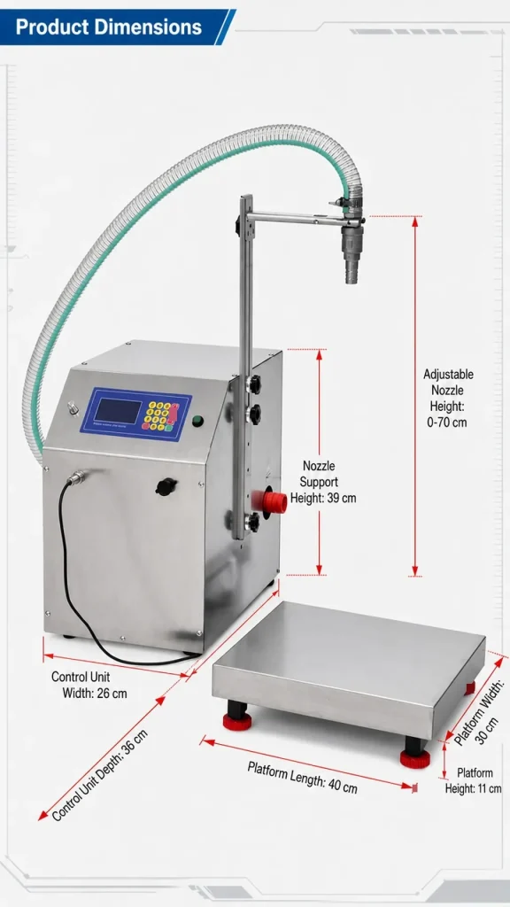 CSYL72 High Precision Semi-Automatic Volumetric Machine for Canned Edible Oil Water Juice Viscous Liquids Small Weighing - Detail image 6