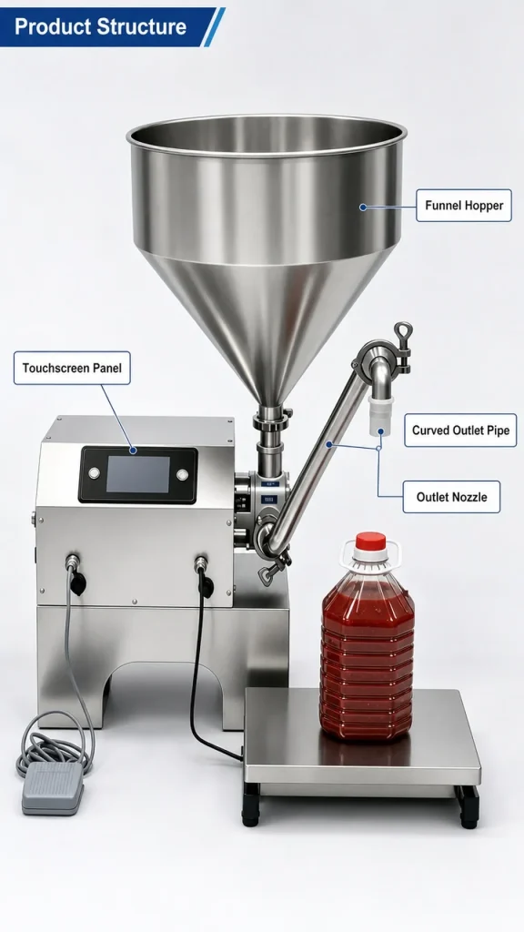 CSY-L80 Intelligent Electric Viscous Liquid Filler High Precision Dual Modes 1 Year Warranty Plastic/Glass/Paper Honey 10L - Detail image 3