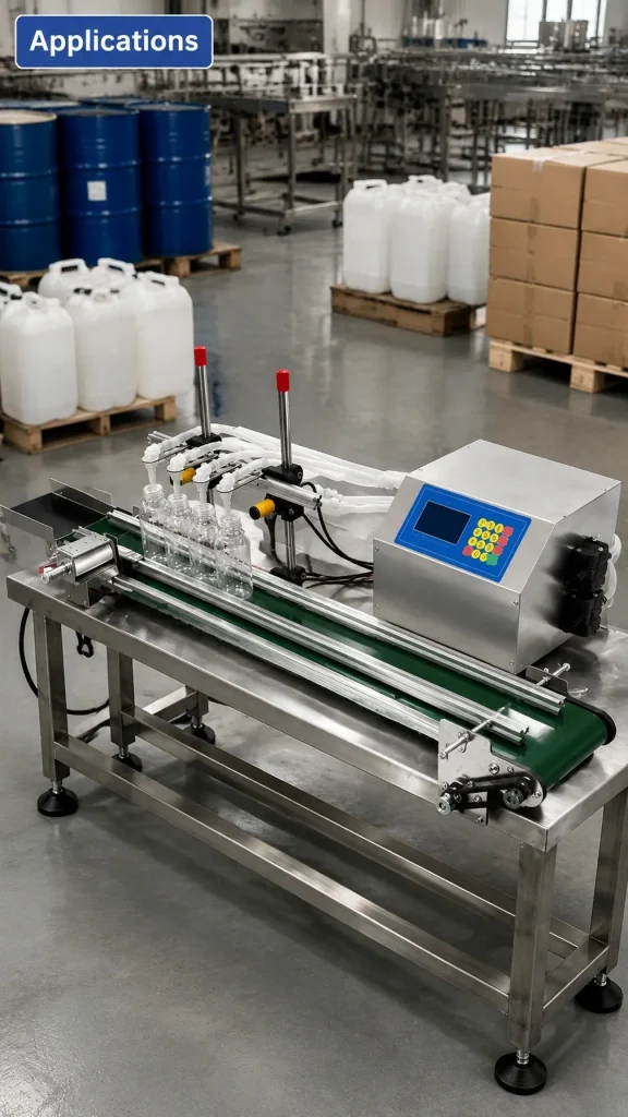 Small 4Head Small Weighing Quantitative Filler with Corrosion Resistant Magnetic Pump for Oil Cleaner & Multi Liquids - Detail image 2