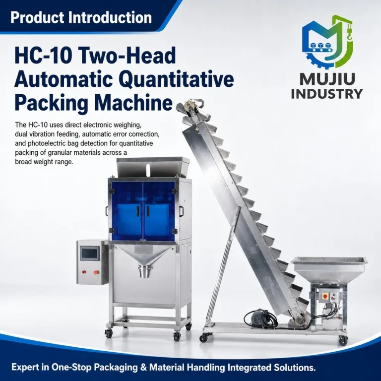 Fully Automatic Two-Head Quantitative Granule Packing Machine 10g-2000g High Precision HC-10 with Bucket Elevator - Main image 2