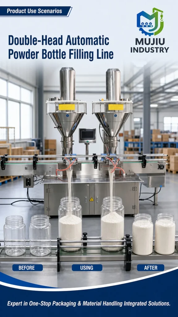Automatic Double-Head Powder Bottle Filling Line 5g-1kg High Speed Twin Screw Dosing Machine for Jars and Cans - Detail image 4