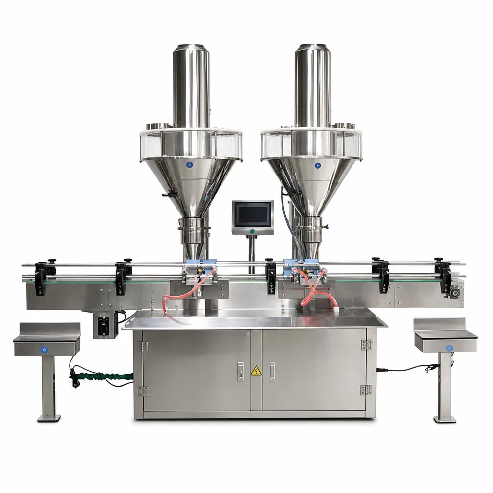 Automatic Double-Head Powder Bottle Filling Line 5g-1kg High Speed Twin Screw Dosing Machine for Jars and Cans - Main image 1