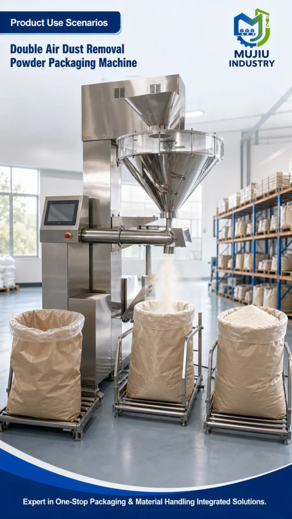 Double Air Dust Removal Powder Packaging Machine 1-10kg High-Dose Semi-Automatic Servo Screw Filler with Bag Support - Detail image 4