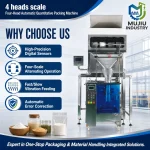 Fully Automatic Four-Head Quantitative Packing Machine 20-1000g VFFS Vertical Form Fill Seal for Granules - Main image 3