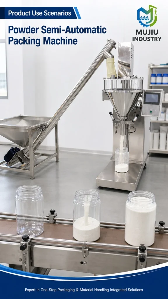 Semi-Automatic Powder Filling Packing Machine 5g-10kg Servo Screw Metering with Integrated Auger Conveyor - Detail image 4