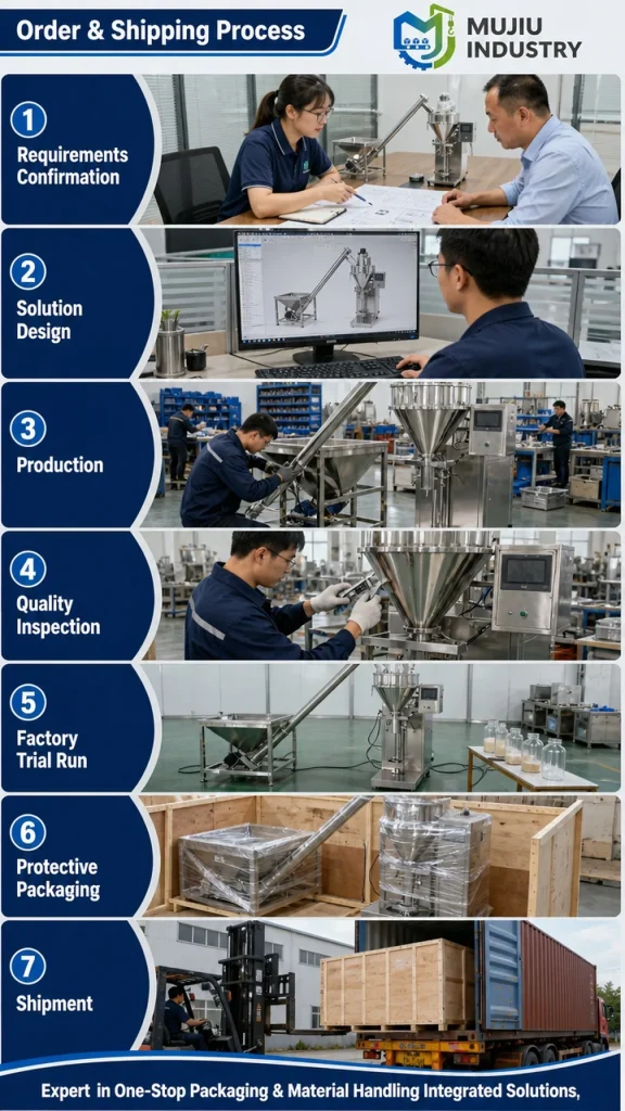 Semi-Automatic Powder Filling Packing Machine 5g-10kg Servo Screw Metering with Integrated Auger Conveyor - Detail image 6
