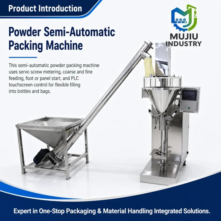 Semi-Automatic Powder Filling Packing Machine 5g-10kg Servo Screw Metering with Integrated Auger Conveyor - Main image 2