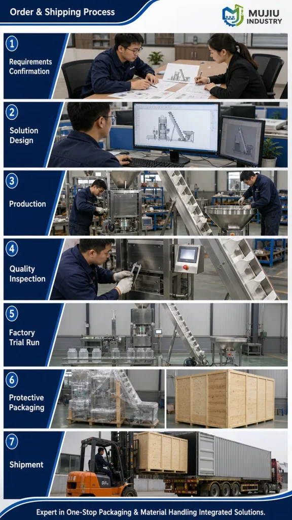 Automatic 10-50kg Powder Quantitative Packaging Machine H-A25 with Double Screw Feeding and Sewing Conveyor - Detail image 6
