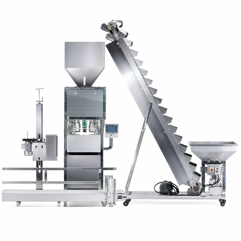 Automatic 10-50kg Powder Quantitative Packaging Machine H-A25 with Double Screw Feeding and Sewing Conveyor - Main image 1