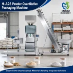 Automatic 10-50kg Powder Quantitative Packaging Machine H-A25 with Double Screw Feeding and Sewing Conveyor - Main image 5