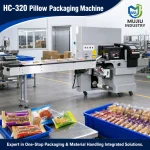 HC-320 Automatic Horizontal Pillow Packing Machine Flow Wrapping Machine for Biscuits Snack Bars and Bakery Products - Main image 5