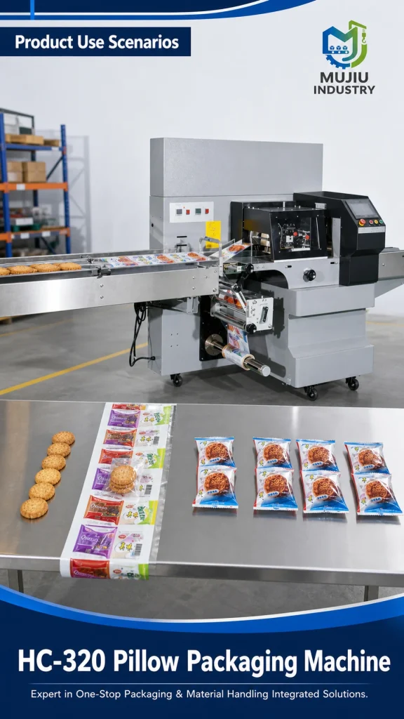 HC-320 Automatic Horizontal Pillow Packing Machine Flow Wrapping Machine for Biscuits Snack Bars and Bakery Products - Product detail image 4