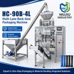 HC-90B-4L Automatic Four-Lane Back-Seal Powder Granule VFFS Sachet Packing Machine with Auger Metering and Touchscreen Control - Main image 4