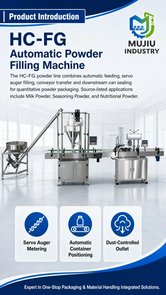 Automatic Powder Filling Machine HC-FG with Servo Auger Filling and Integrated Can Seamer - Detail image 1