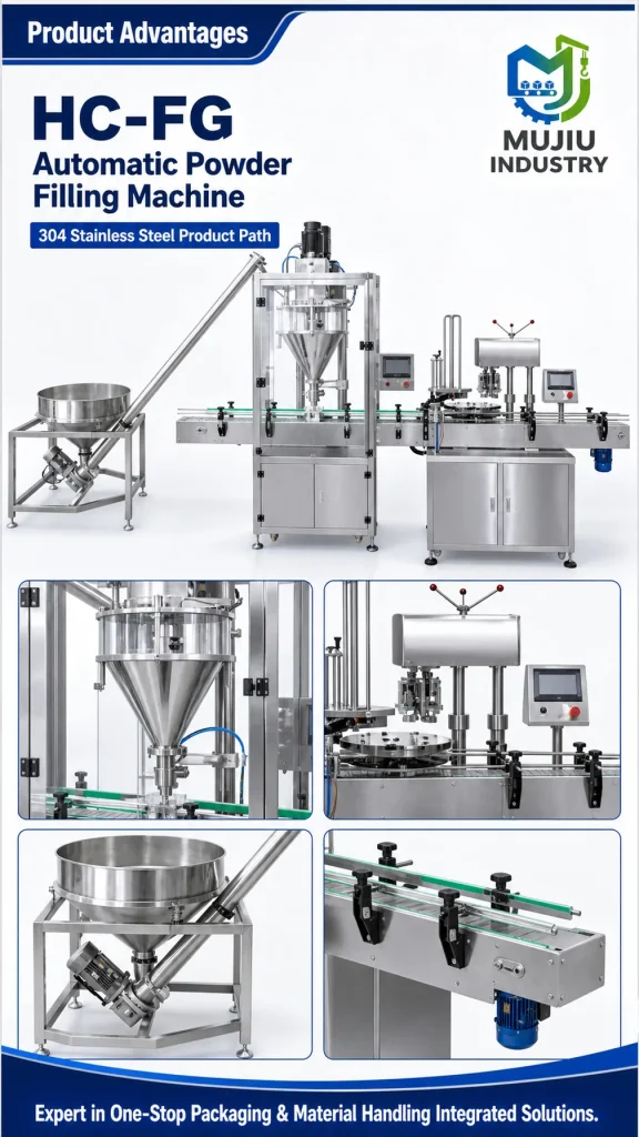 Automatic Powder Filling Machine HC-FG with Servo Auger Filling and Integrated Can Seamer - Detail image 5