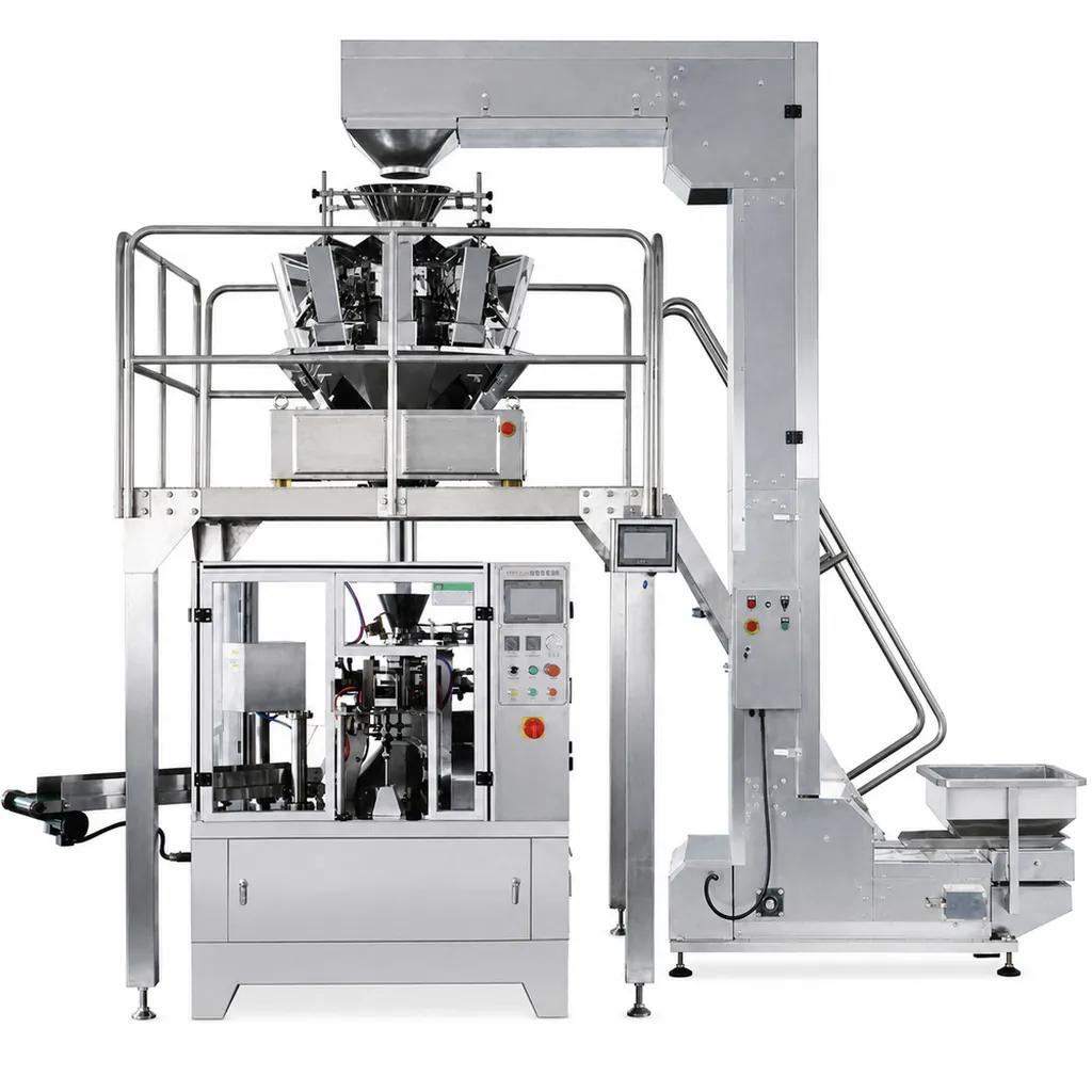 XG8-200F Combination Scale Premade Pouch Packaging Machine Multihead Weigher Rotary Pouch Packing for Snack Granule Seeds Nuts - Main image 1