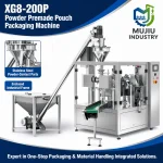 XG8-200P powder premade pouch packing machine with feeding and pouch-handling units