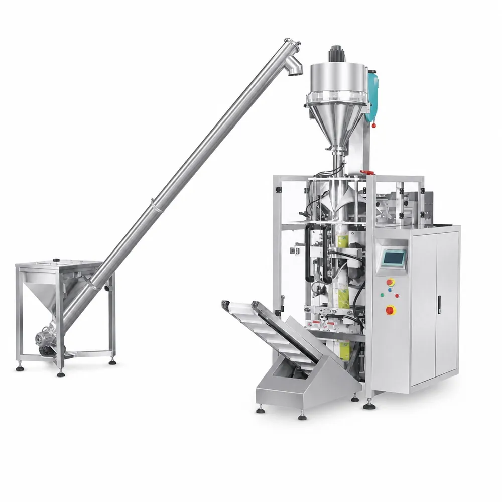 MUJIU HC-520 Pneumatic Back-Seal Powder Packing Machine Automatic Vertical Form Fill Seal Machine with Screw Feeder - Main image 1