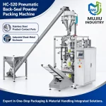MUJIU HC-520 Pneumatic Back-Seal Powder Packing Machine Automatic Vertical Form Fill Seal Machine with Screw Feeder - Main image 4
