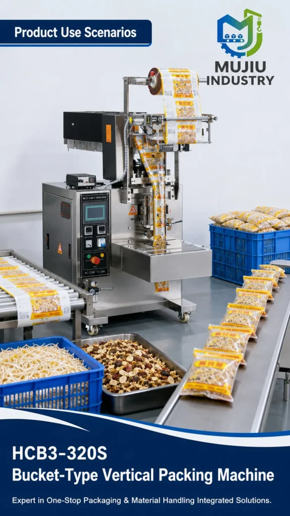 MUJIU HCB3-320S High-Speed Bucket-Type Vertical Packing Machine Automatic Back-Seal Sachet Packing Machine for Snacks - Detail image 4