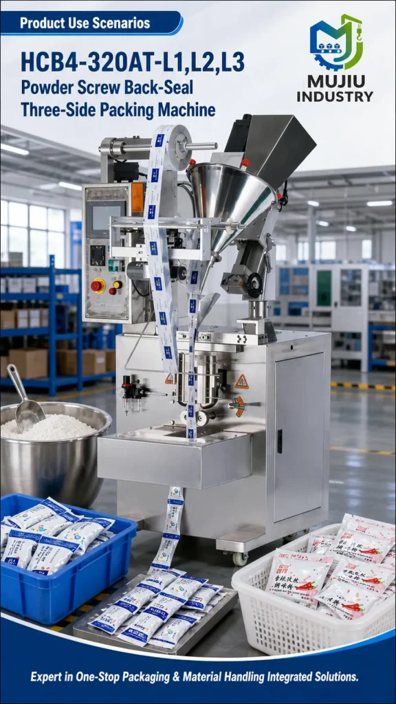 MUJIU HCB4-320AT-L1/L2/L3 Powder Screw Back-Seal Three-Side Packing Machine Automatic Small Sachet Filling Machine - Detail image 4