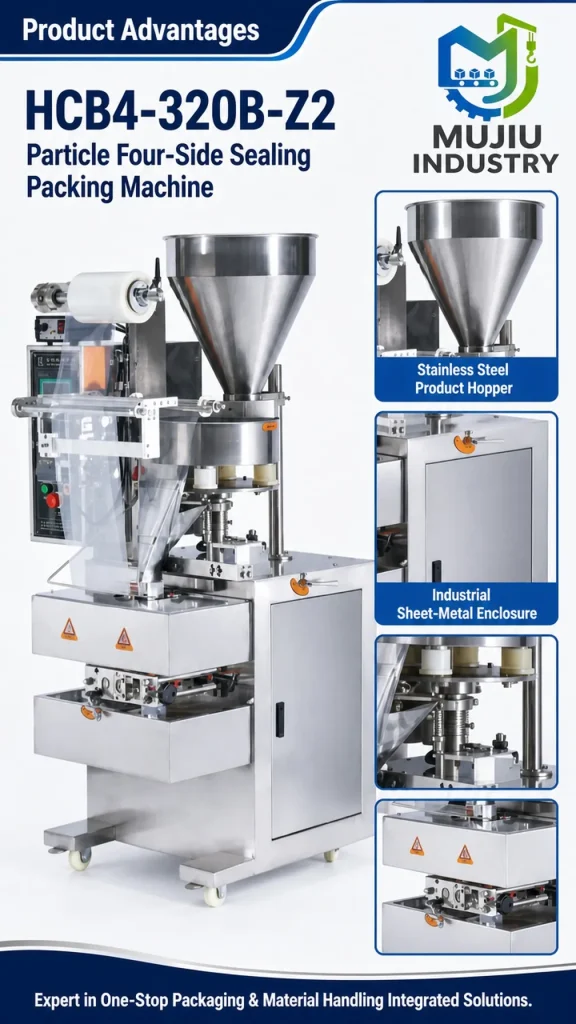 MUJIU HCB4-320B-Z2 Automatic Particle Four-Side Sealing Packing Machine Rotary Cup Dosing Sachet Filling Machine - Detail image 5