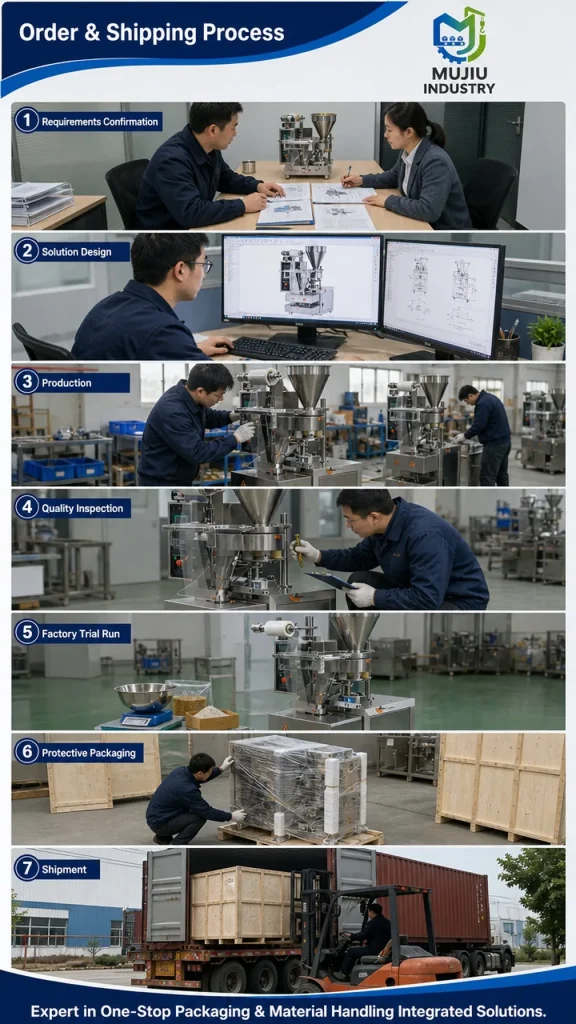 MUJIU HCB4-320B-Z2 Automatic Particle Four-Side Sealing Packing Machine Rotary Cup Dosing Sachet Filling Machine - Detail image 6