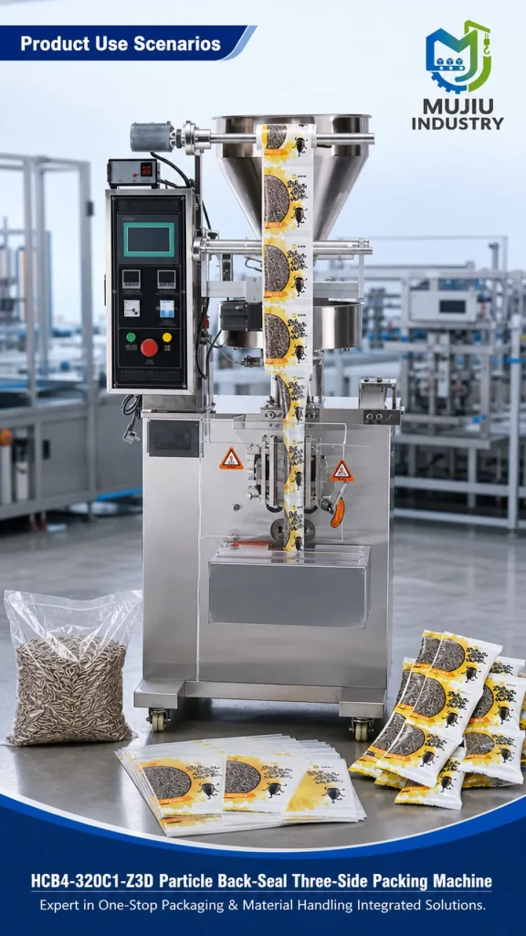 MUJIU HCB4-320C1-Z3D Automatic Particle Back-Seal Three-Side Packing Machine Rotary Cup Filling Bagging Machine - Detail image 4